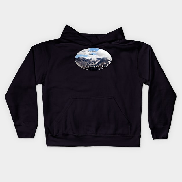 Mount St Helens lava dome 2 oval Kids Hoodie by DlmtleArt